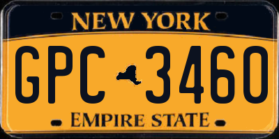 NY license plate GPC3460