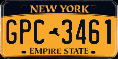NY license plate GPC3461