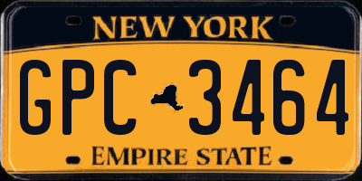 NY license plate GPC3464