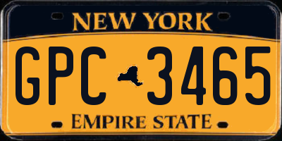 NY license plate GPC3465