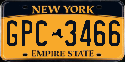 NY license plate GPC3466