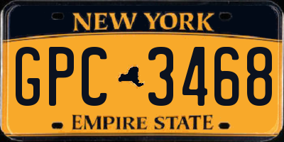 NY license plate GPC3468