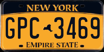 NY license plate GPC3469