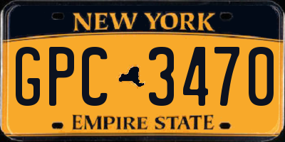 NY license plate GPC3470