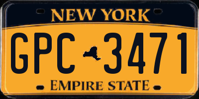 NY license plate GPC3471