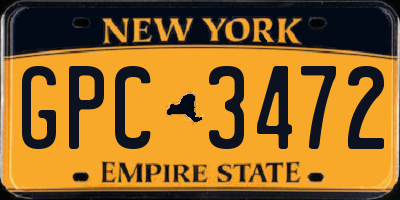 NY license plate GPC3472