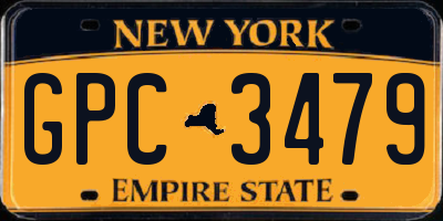 NY license plate GPC3479