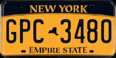 NY license plate GPC3480