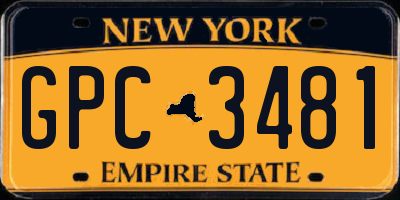 NY license plate GPC3481