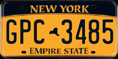 NY license plate GPC3485