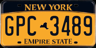 NY license plate GPC3489