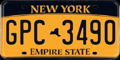 NY license plate GPC3490
