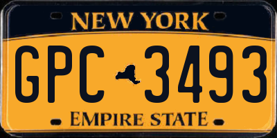 NY license plate GPC3493