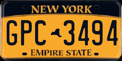 NY license plate GPC3494