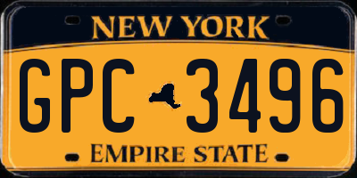 NY license plate GPC3496