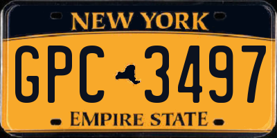 NY license plate GPC3497