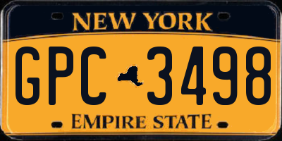 NY license plate GPC3498