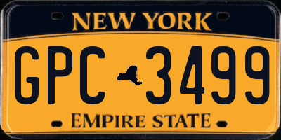 NY license plate GPC3499