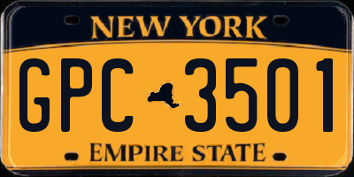 NY license plate GPC3501