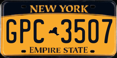 NY license plate GPC3507