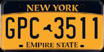 NY license plate GPC3511
