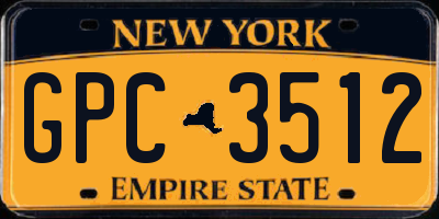 NY license plate GPC3512