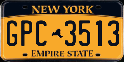 NY license plate GPC3513