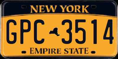 NY license plate GPC3514