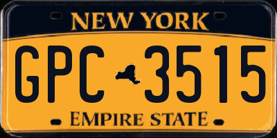 NY license plate GPC3515