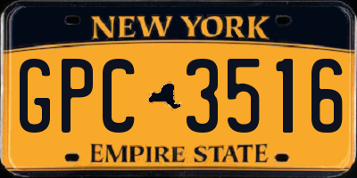 NY license plate GPC3516