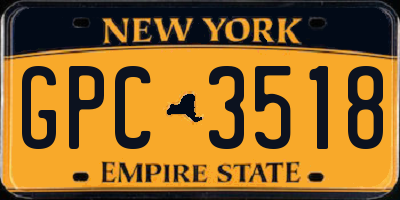 NY license plate GPC3518