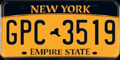 NY license plate GPC3519