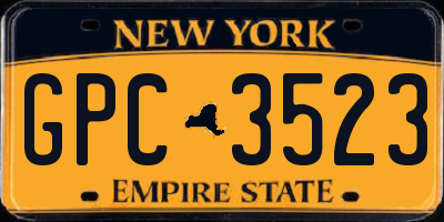 NY license plate GPC3523