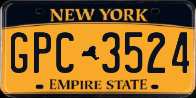 NY license plate GPC3524
