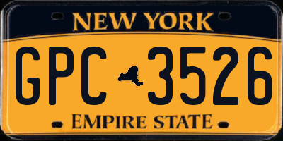 NY license plate GPC3526