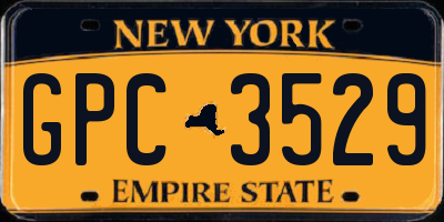 NY license plate GPC3529
