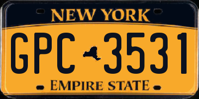 NY license plate GPC3531