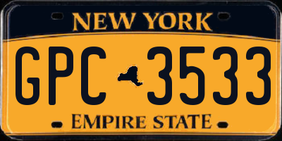 NY license plate GPC3533