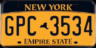 NY license plate GPC3534