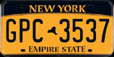 NY license plate GPC3537