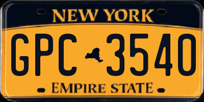 NY license plate GPC3540