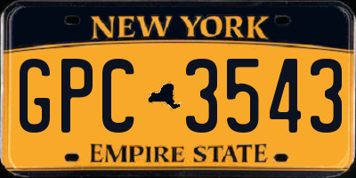 NY license plate GPC3543