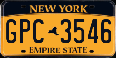 NY license plate GPC3546