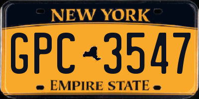 NY license plate GPC3547