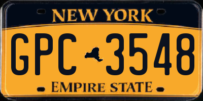 NY license plate GPC3548