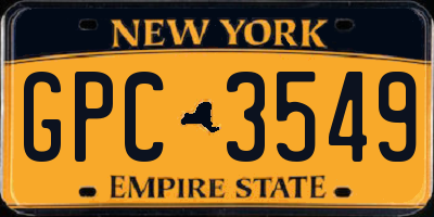 NY license plate GPC3549