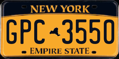 NY license plate GPC3550