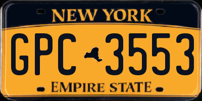 NY license plate GPC3553