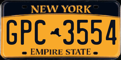 NY license plate GPC3554