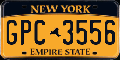 NY license plate GPC3556